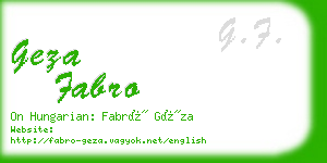 geza fabro business card